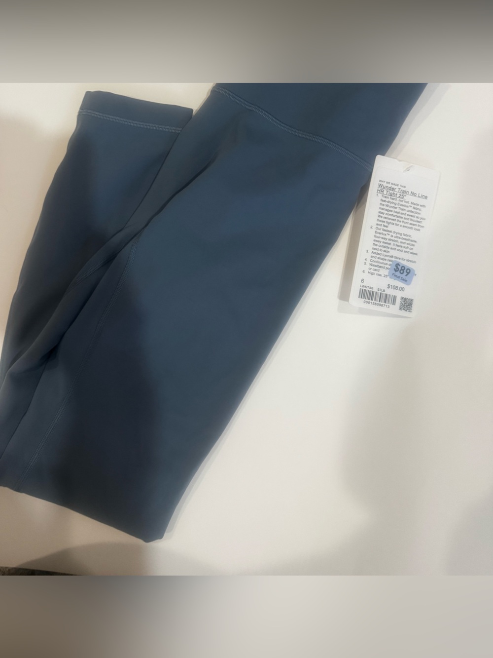 Lululemon Wunder Train No Line High-Rise Tight 25" NWT size 6 steel blue - Picture 4 of 4